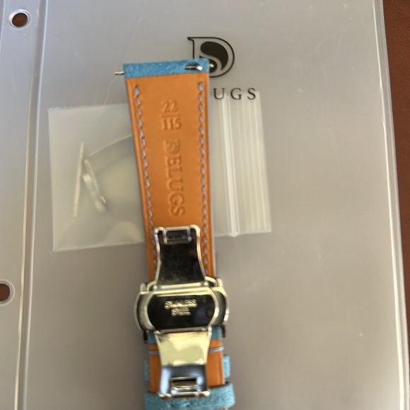 DELUGS suede watch strap, stainlesss deployment clasp/buckle included- 22mm - Picture 3 of 8